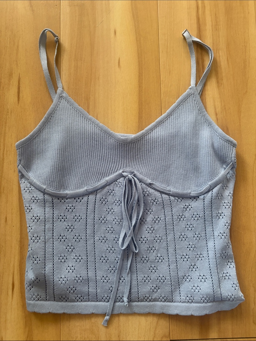 Emory Park Size S Light Blue Corset-Style Cami Top